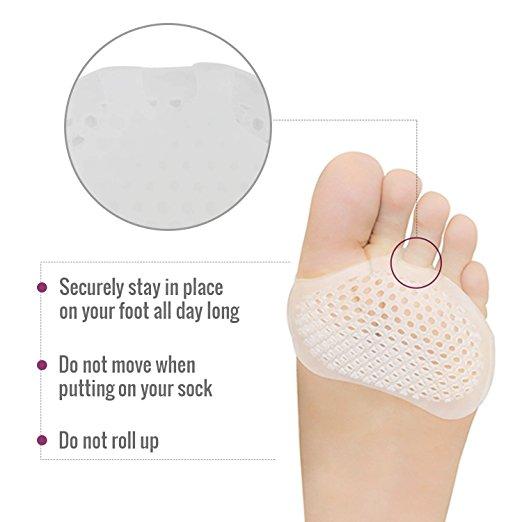 Silicone Padded Forefoot Insoles (2 pairs)